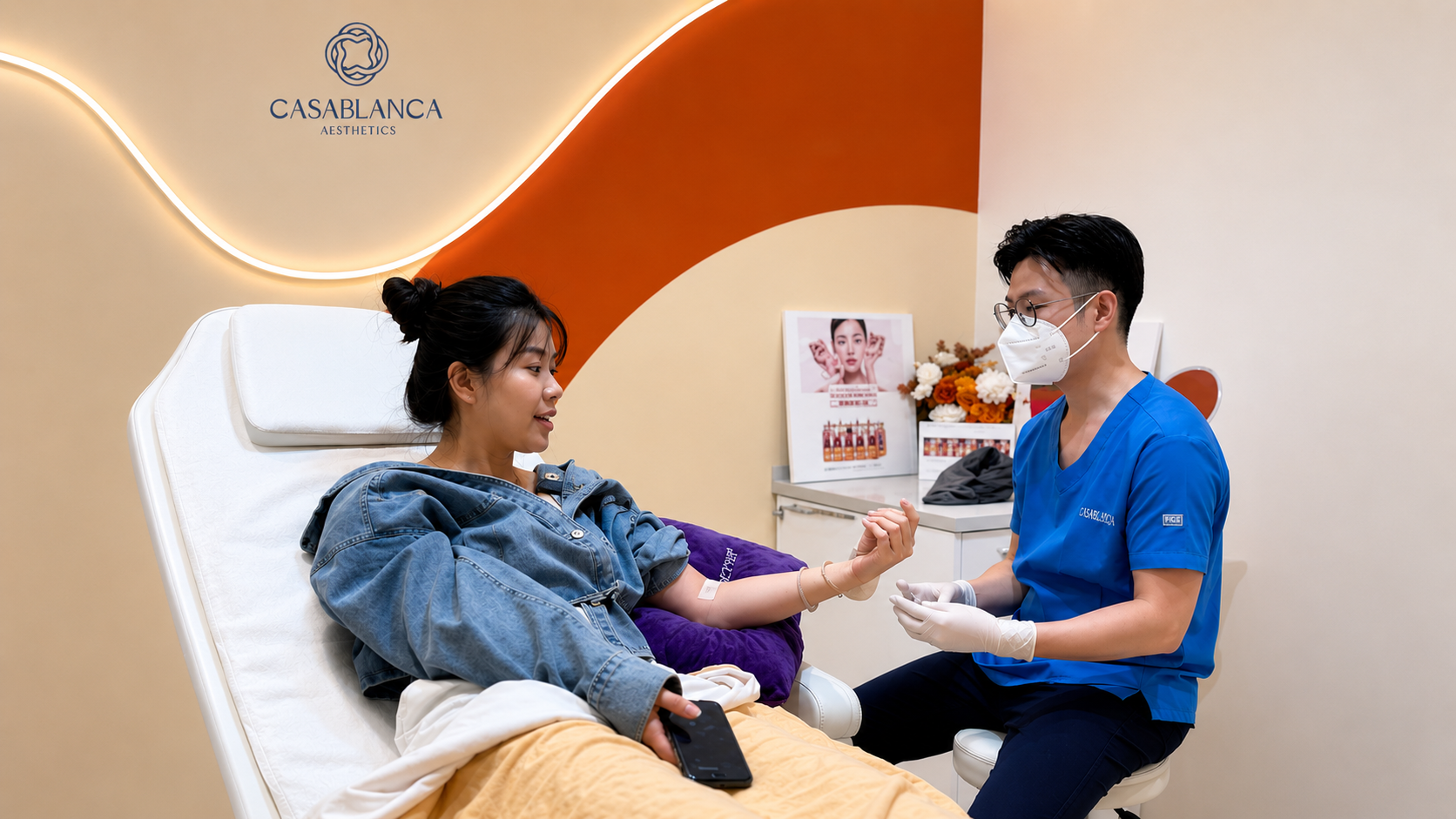 Blood draw step during PRP treatment at Casablanca Aesthetic
