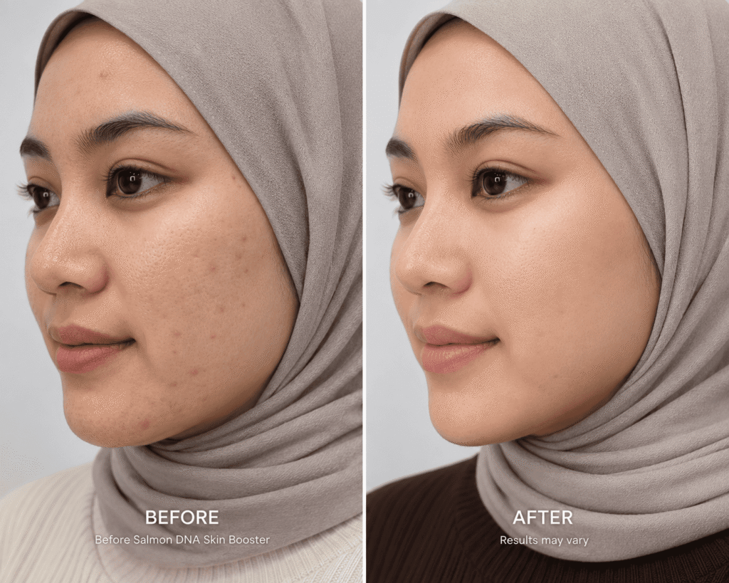 salmon dna skin booster before & after